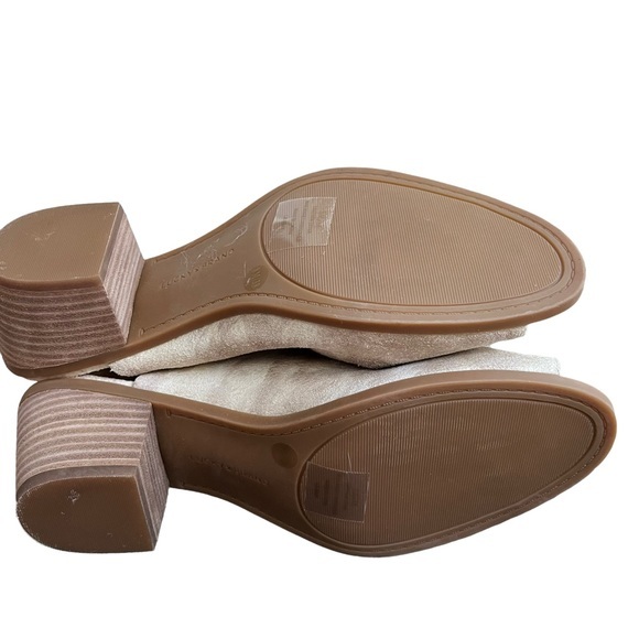 Lucky Brand Gray Beige Aurora Peep Toe booties sz 8 - Picture 4 of 6